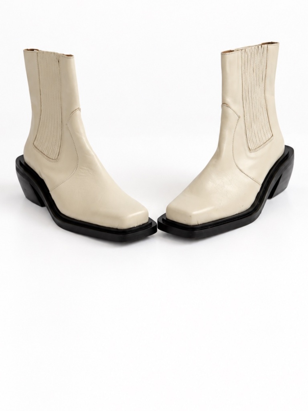 ALOHAS Ranch Cream Leather Chelsea Ankle Boots Size 38 US 7-7.5 With Box